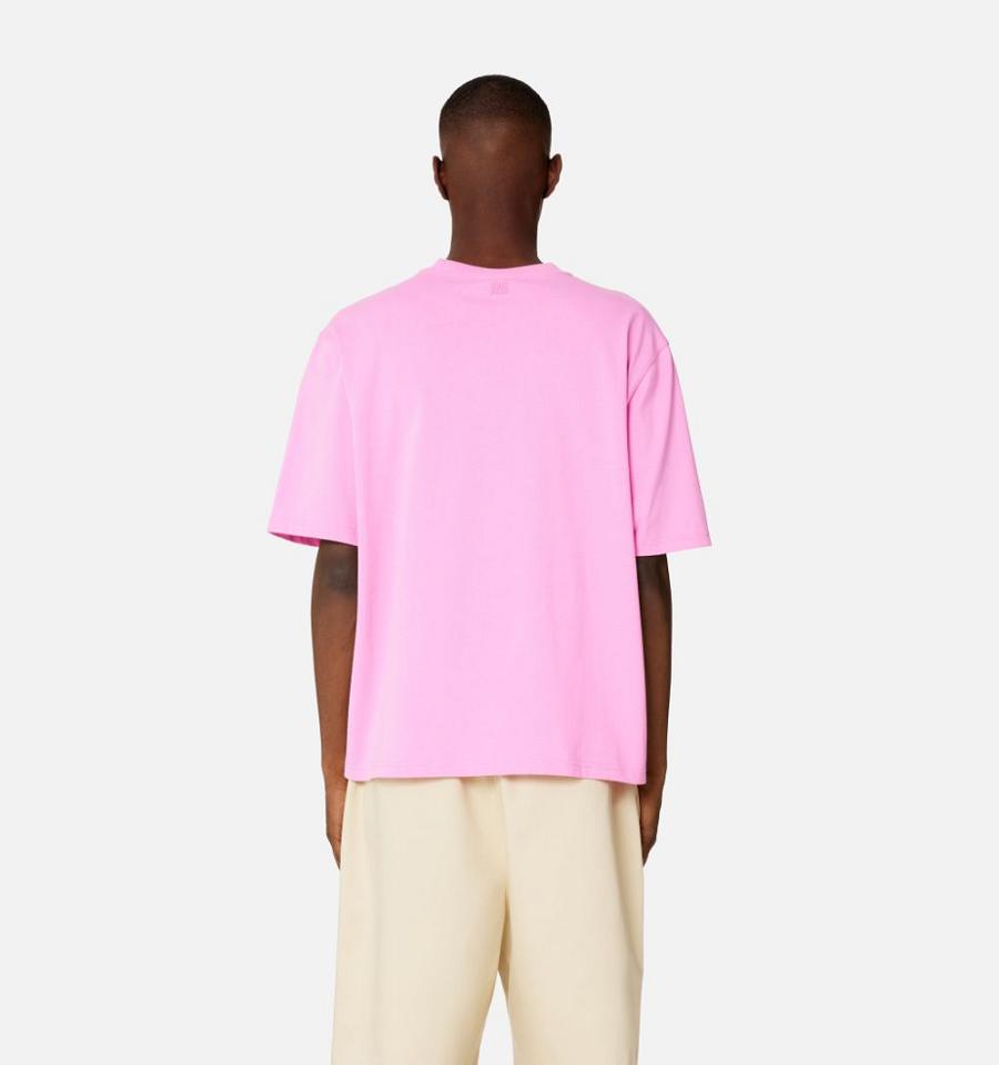 Ami Paris Ami de Coeur T Shirts Pink | ami_US257