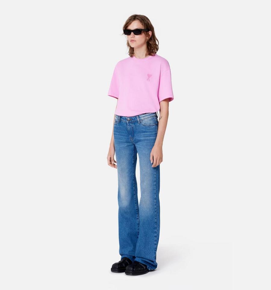 Ami Paris Ami de Coeur T Shirts Pink | ami_US392