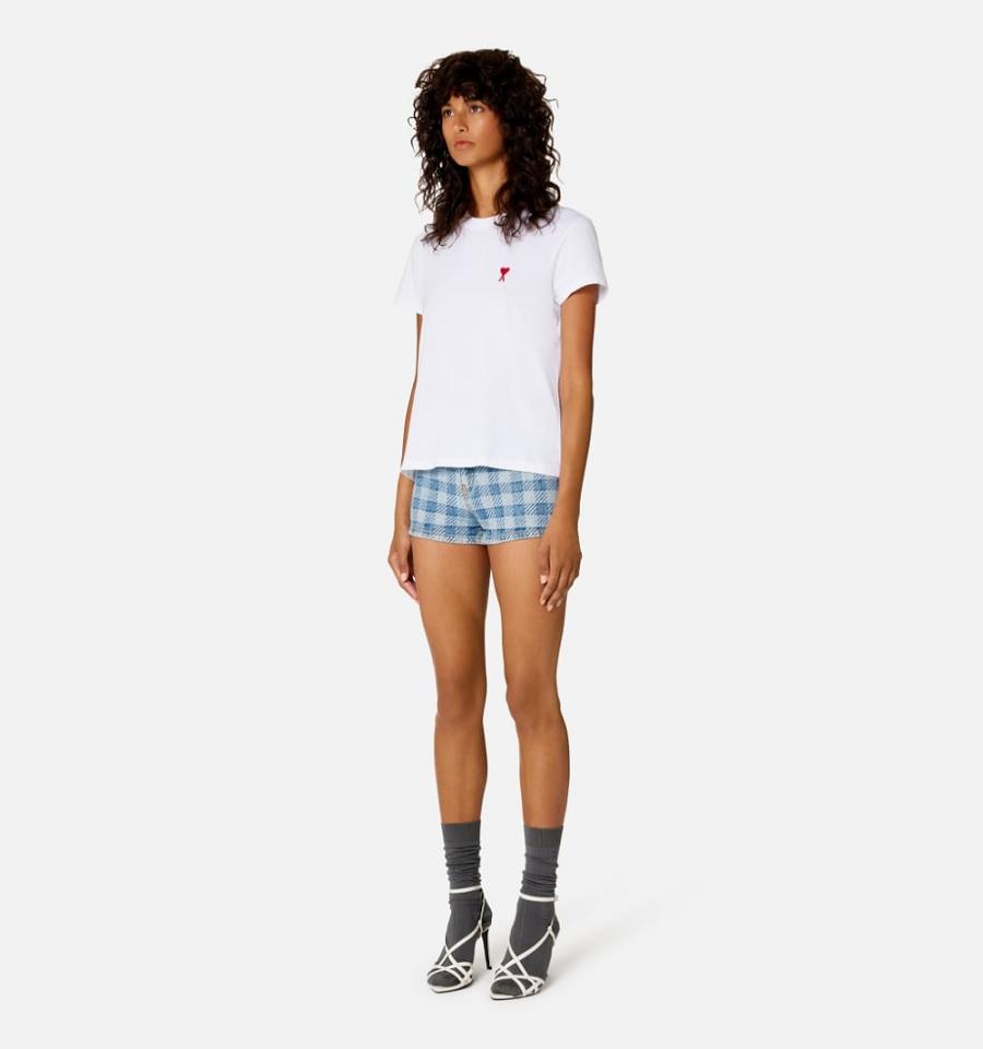 Ami Paris Ami de Coeur T Shirts White | ami_US115