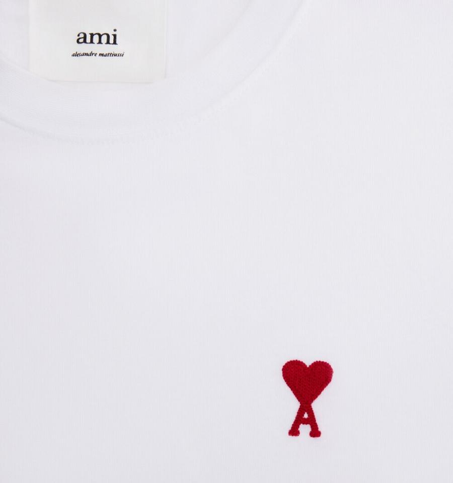 Ami Paris Ami de Coeur T Shirts White | ami_US115