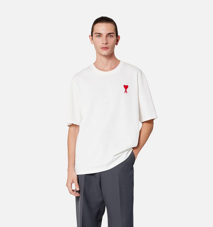 Ami Paris Ami de Coeur T Shirts White | ami_US199