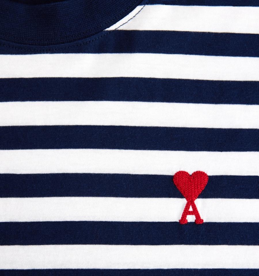 Ami Paris Ami de Coeur T Shirts White / Navy | ami_US524