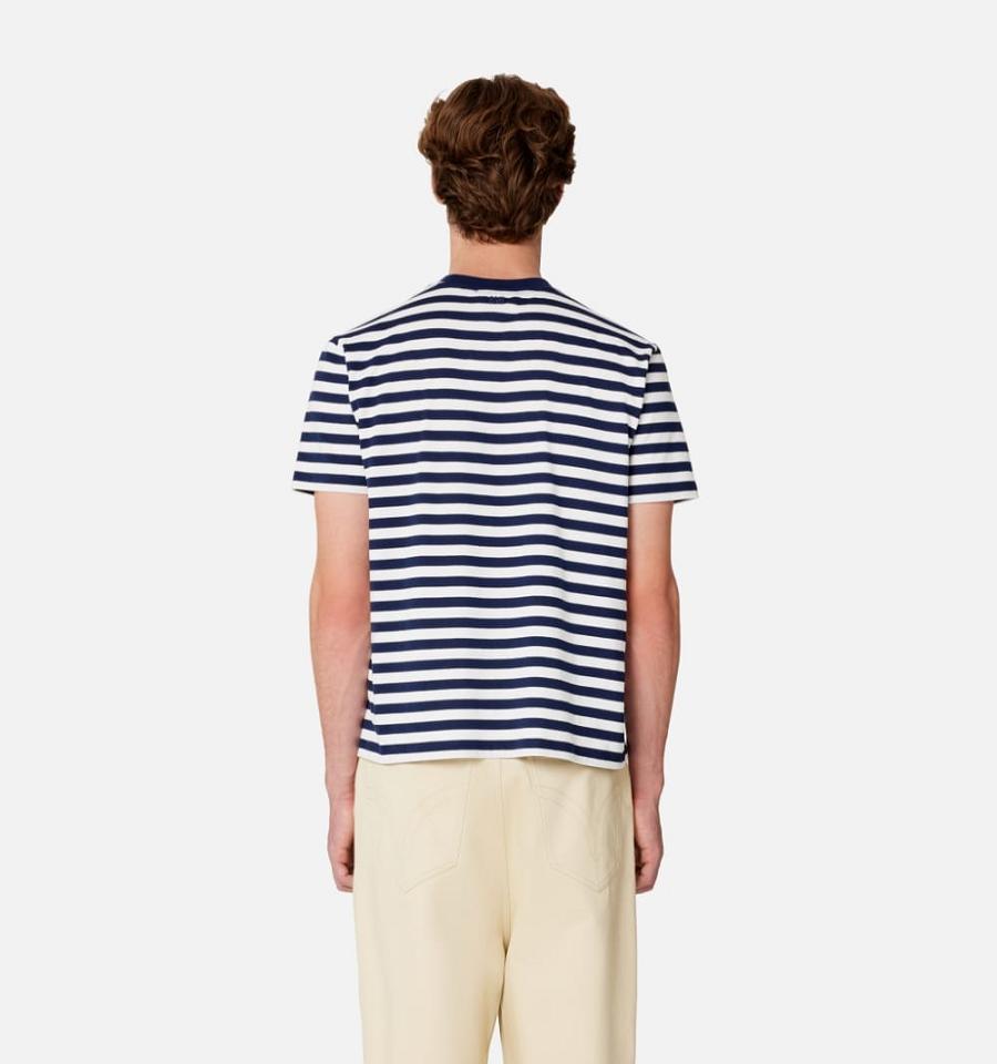 Ami Paris Ami de Coeur T Shirts White / Navy | ami_US524