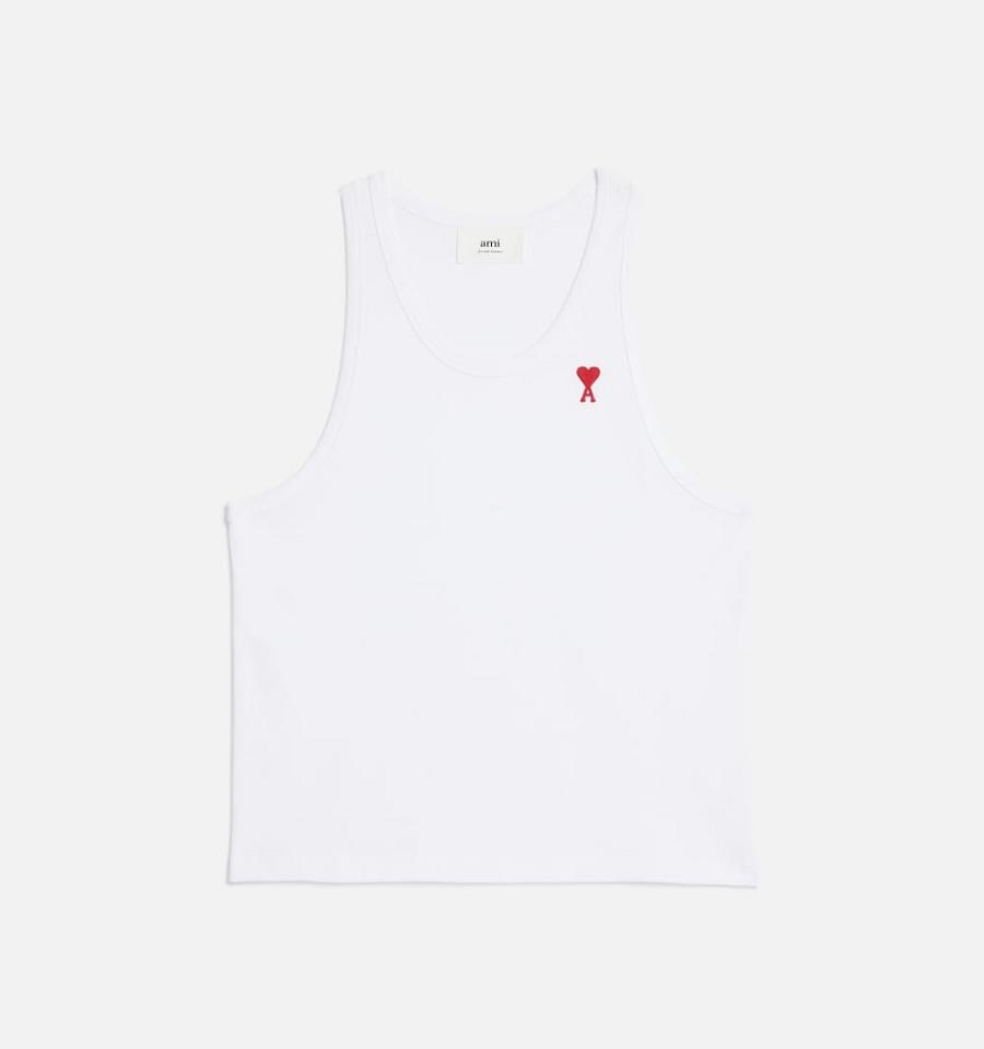 Ami Paris Ami de Coeur Tanks White | ami_US322