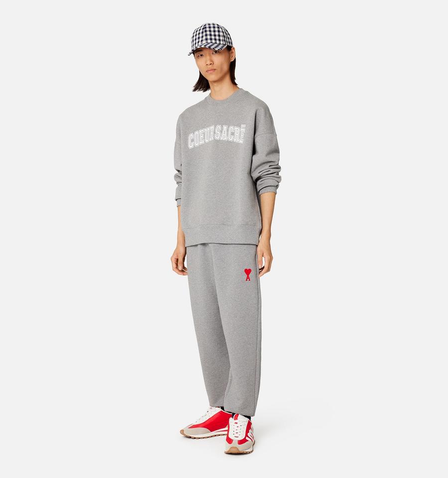Ami Paris Ami de Coeur Track Pants Grey | ami_US160