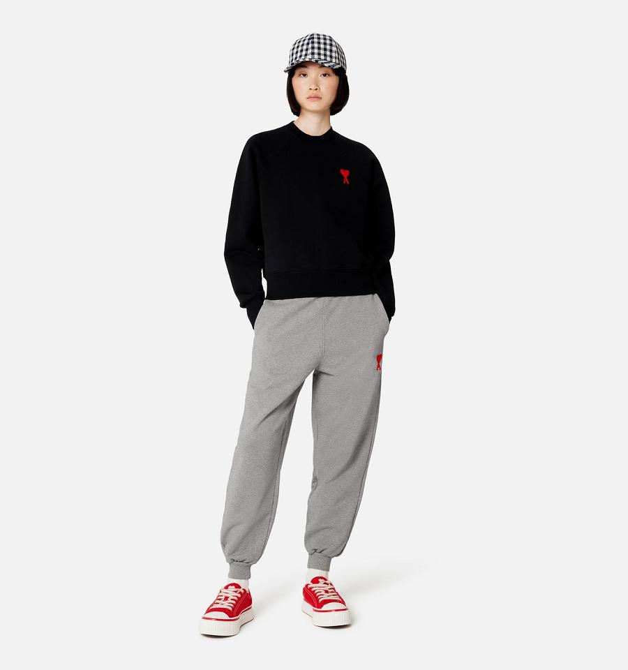 Ami Paris Ami de Coeur Track Pants Grey | ami_US194