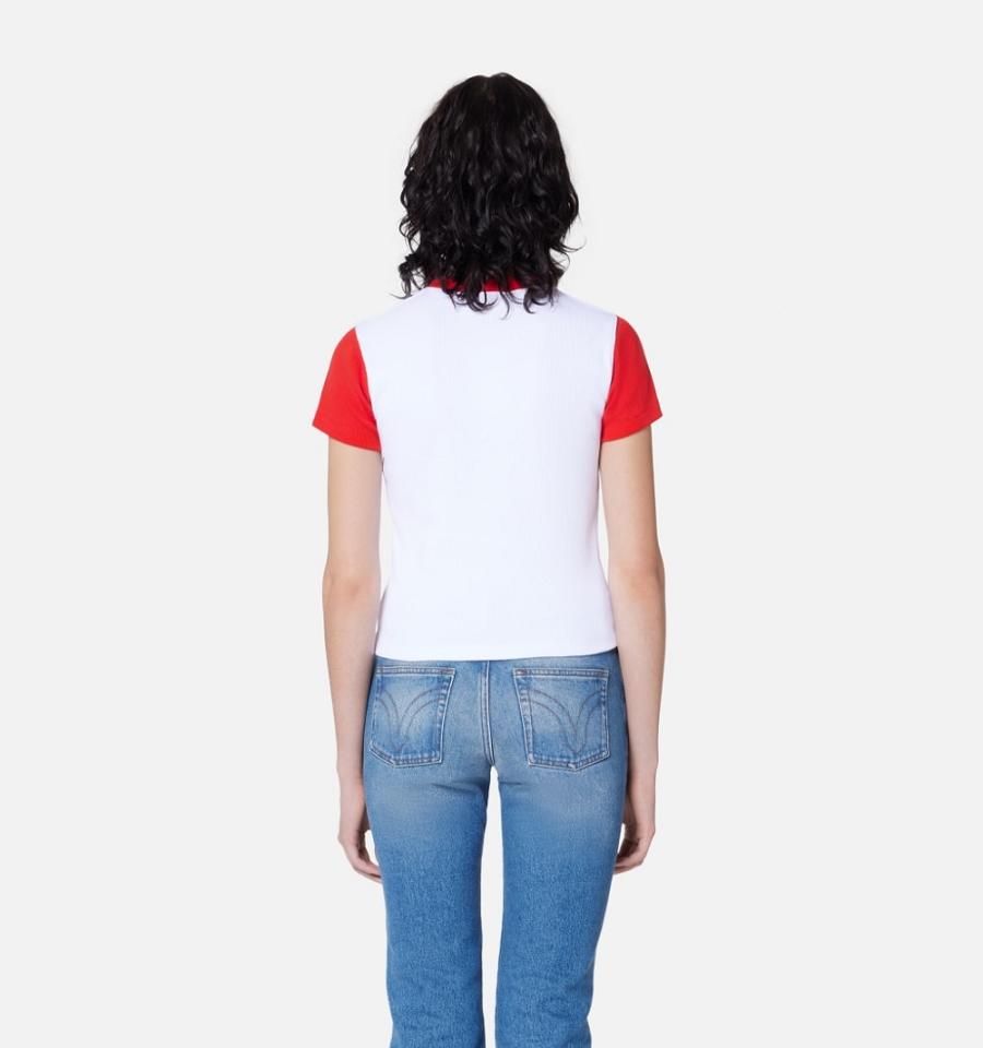 Ami Paris Bicolor Ami de Cœur T Shirts White | ami_US436