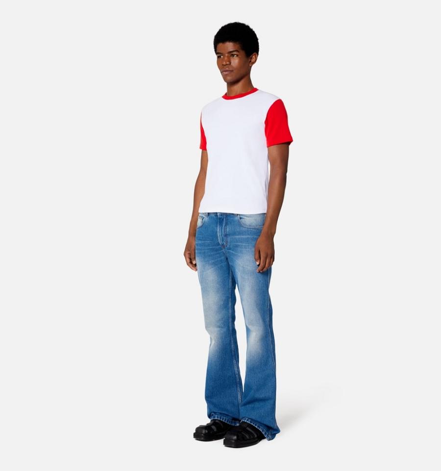 Ami Paris Bicolor Ami de Cœur T Shirts White / Red | ami_US487