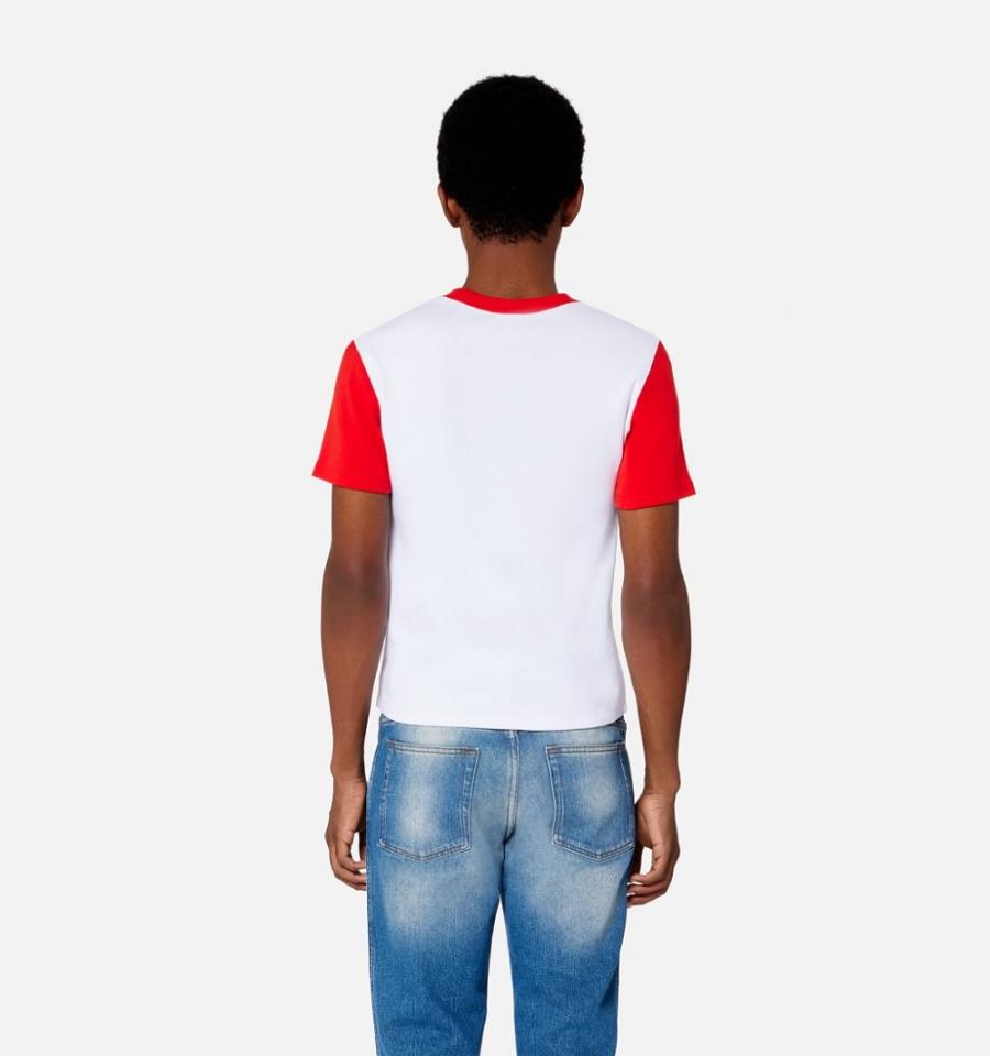 Ami Paris Bicolor Ami de Cœur T Shirts White / Red | ami_US487
