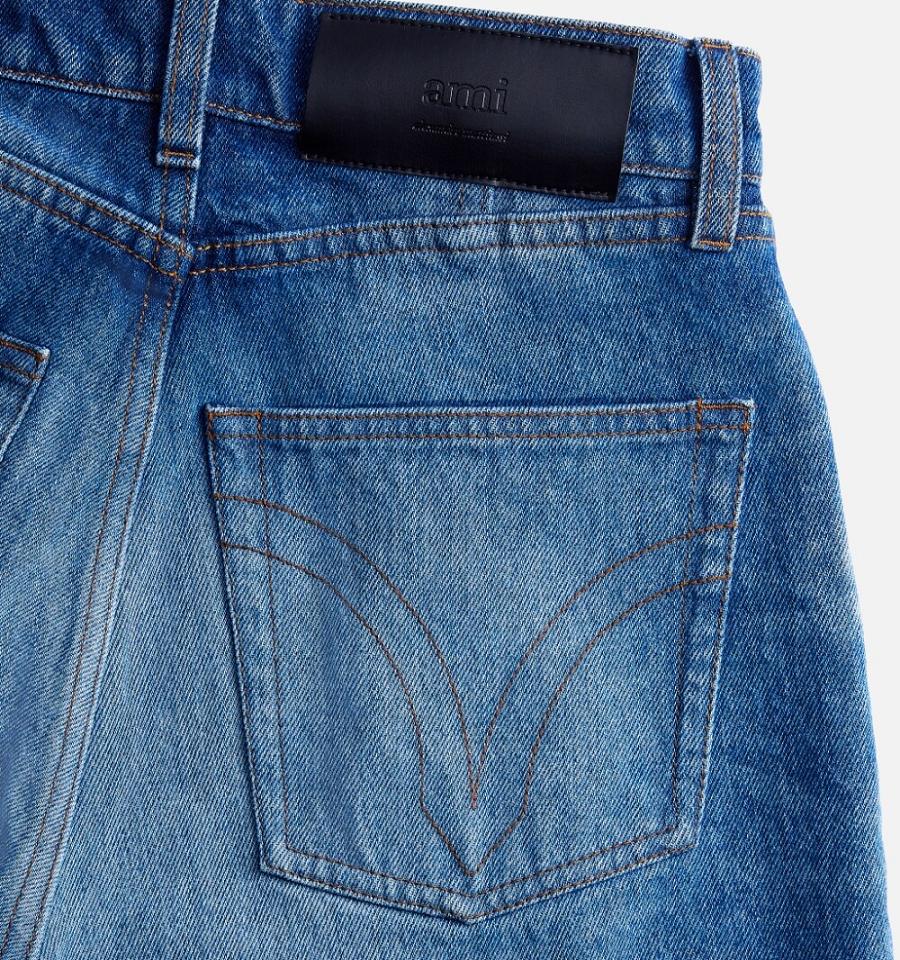 Ami Paris Boyfriend Fit Denim Navy | ami_US589