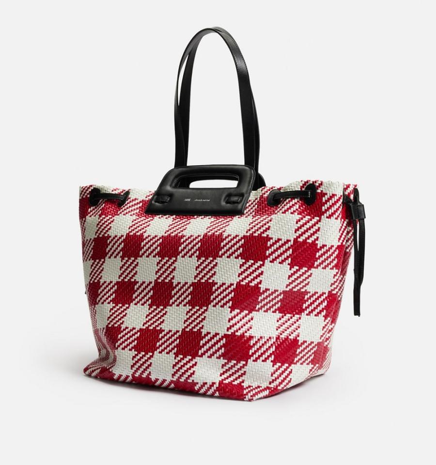 Ami Paris Braided Accordeon Basket Bags Red / White | ami_US177
