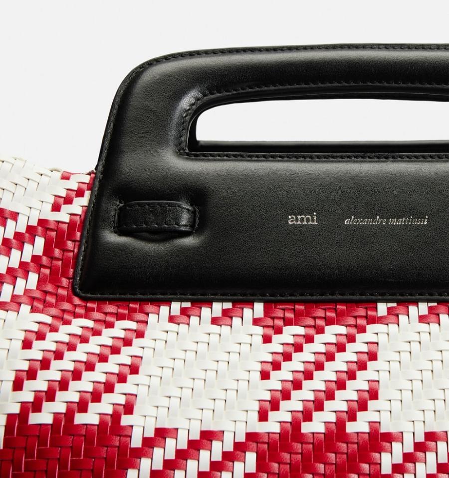 Ami Paris Braided Accordeon Basket Bags Red / White | ami_US177
