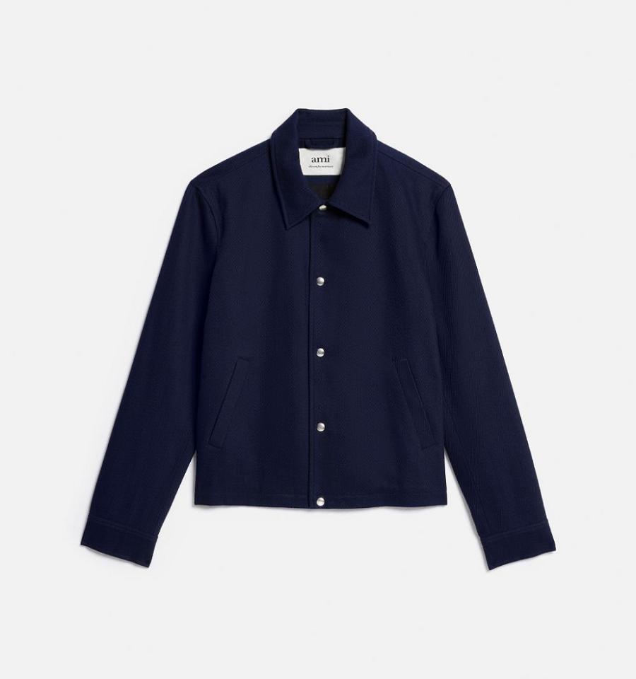 Ami Paris Buttoned Jackets Navy | ami_US261