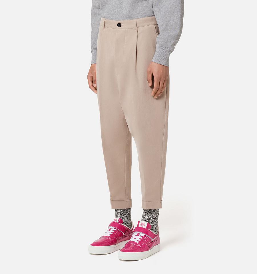 Ami Paris Carrot Oversized Pants Khaki | ami_US260