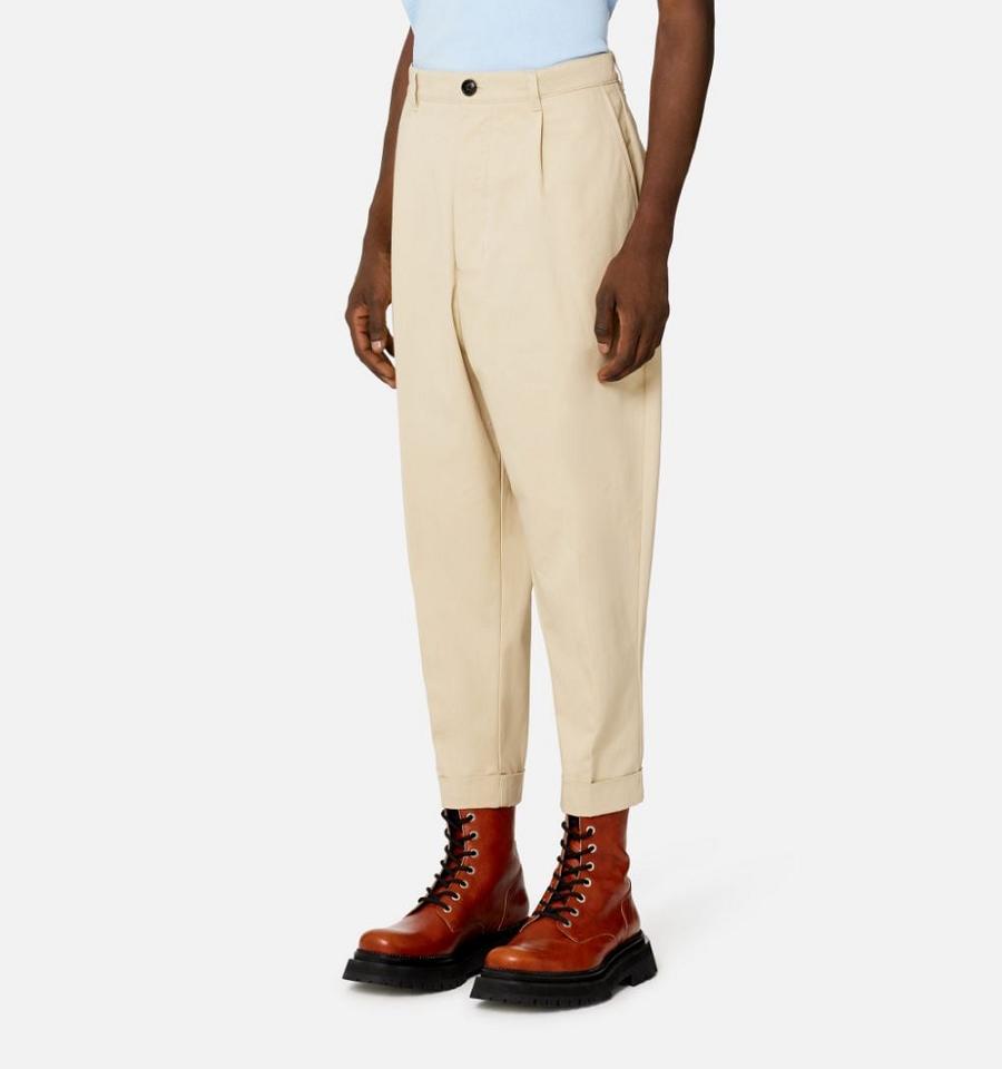 Ami Paris Carrot Oversized Pants Khaki | ami_US509