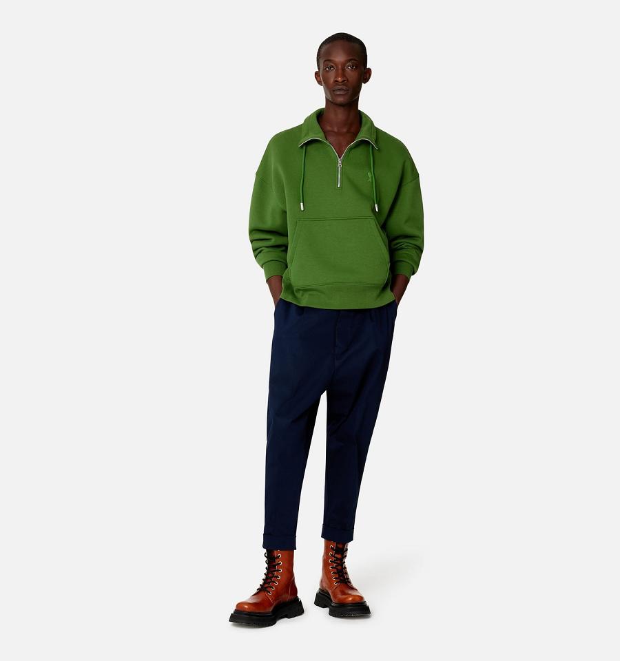 Ami Paris Carrot Oversized Pants Navy | ami_US564