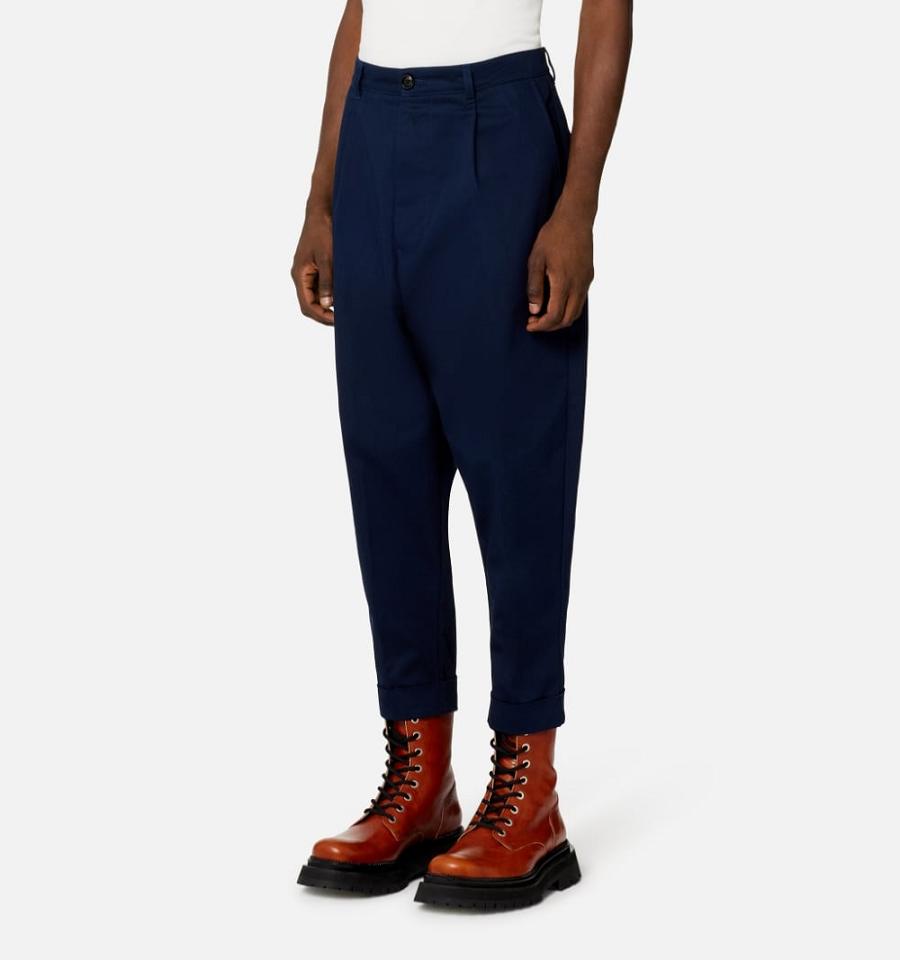Ami Paris Carrot Oversized Pants Navy | ami_US564