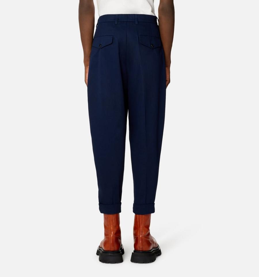 Ami Paris Carrot Oversized Pants Navy | ami_US564