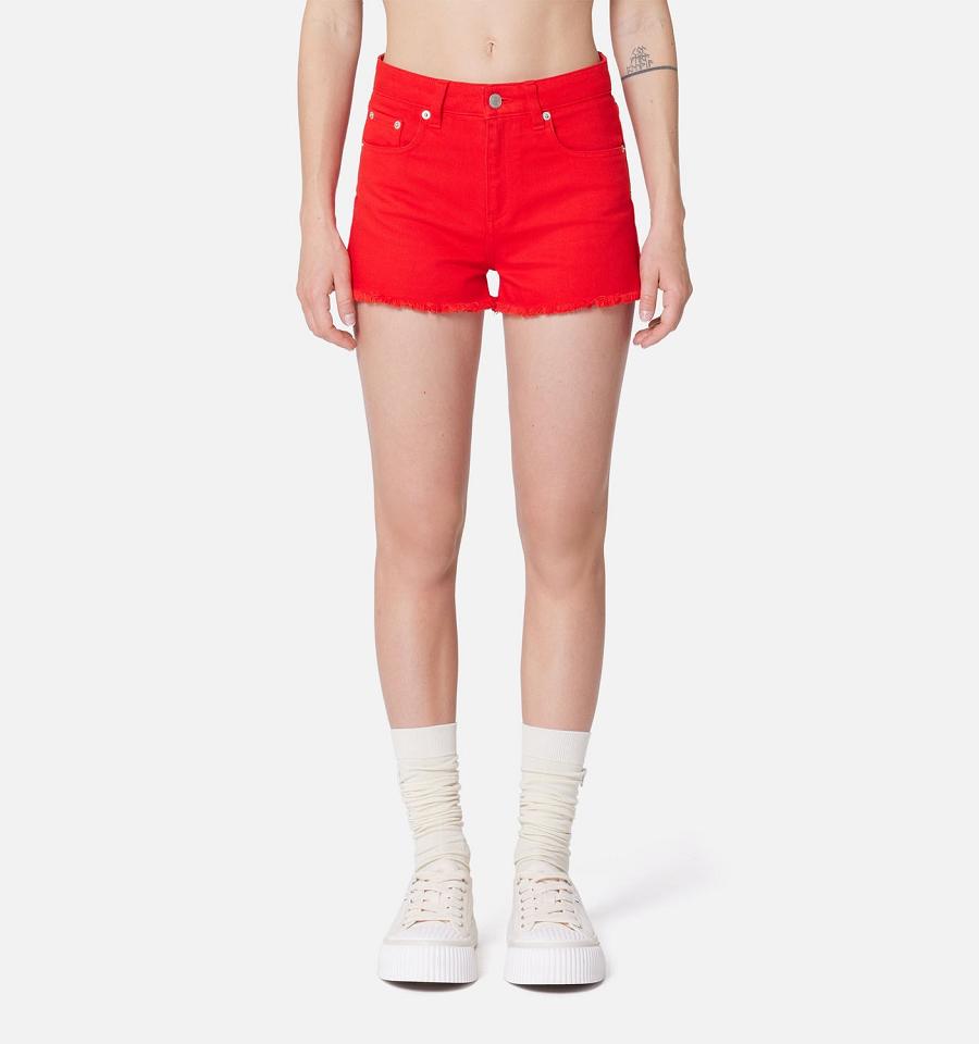 Ami Paris Five Pockets Mini Shorts Red | ami_US545