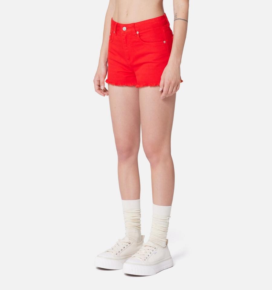 Ami Paris Five Pockets Mini Shorts Red | ami_US545