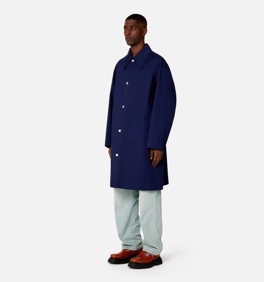 Ami Paris Mac Coats Navy | ami_US339
