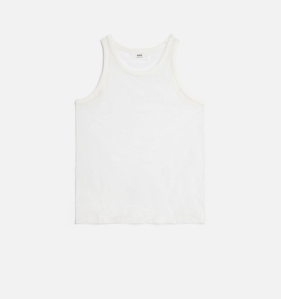 Ami Paris Oversized Tanks White | ami_US421