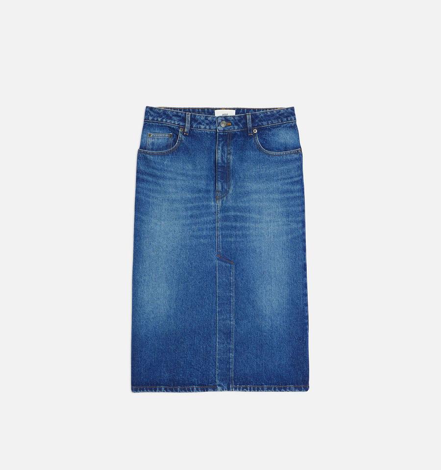 Ami Paris Pencil Skirts Blue | ami_US396