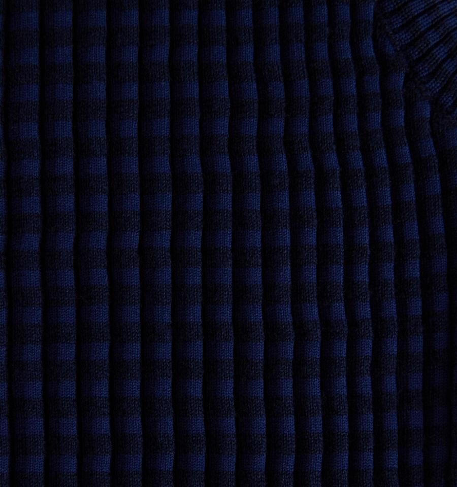 Ami Paris Pleated Sleeveless Sweaters Navy | ami_US401