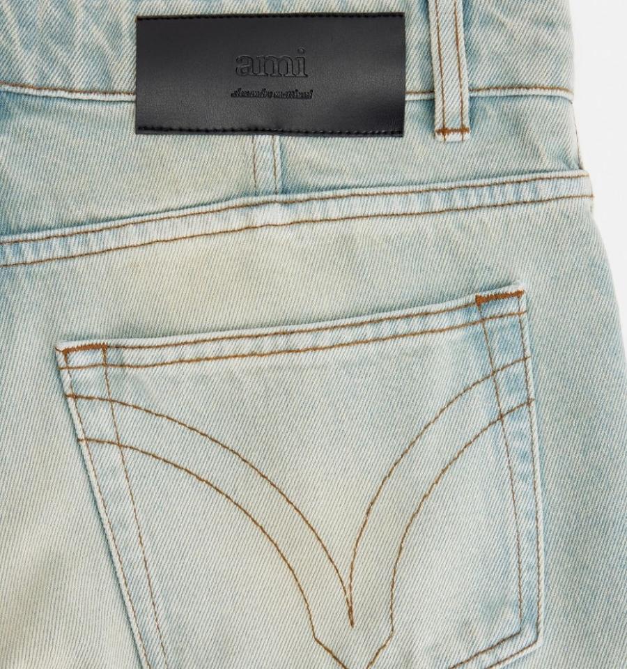 Ami Paris Tapered Fit Denim Light Blue | ami_US245