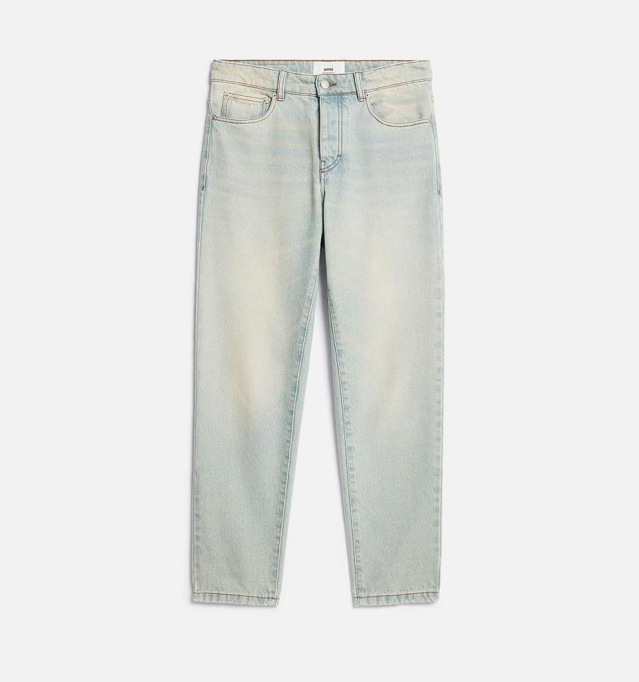 Ami Paris Tapered Fit Denim Light Blue | ami_US245