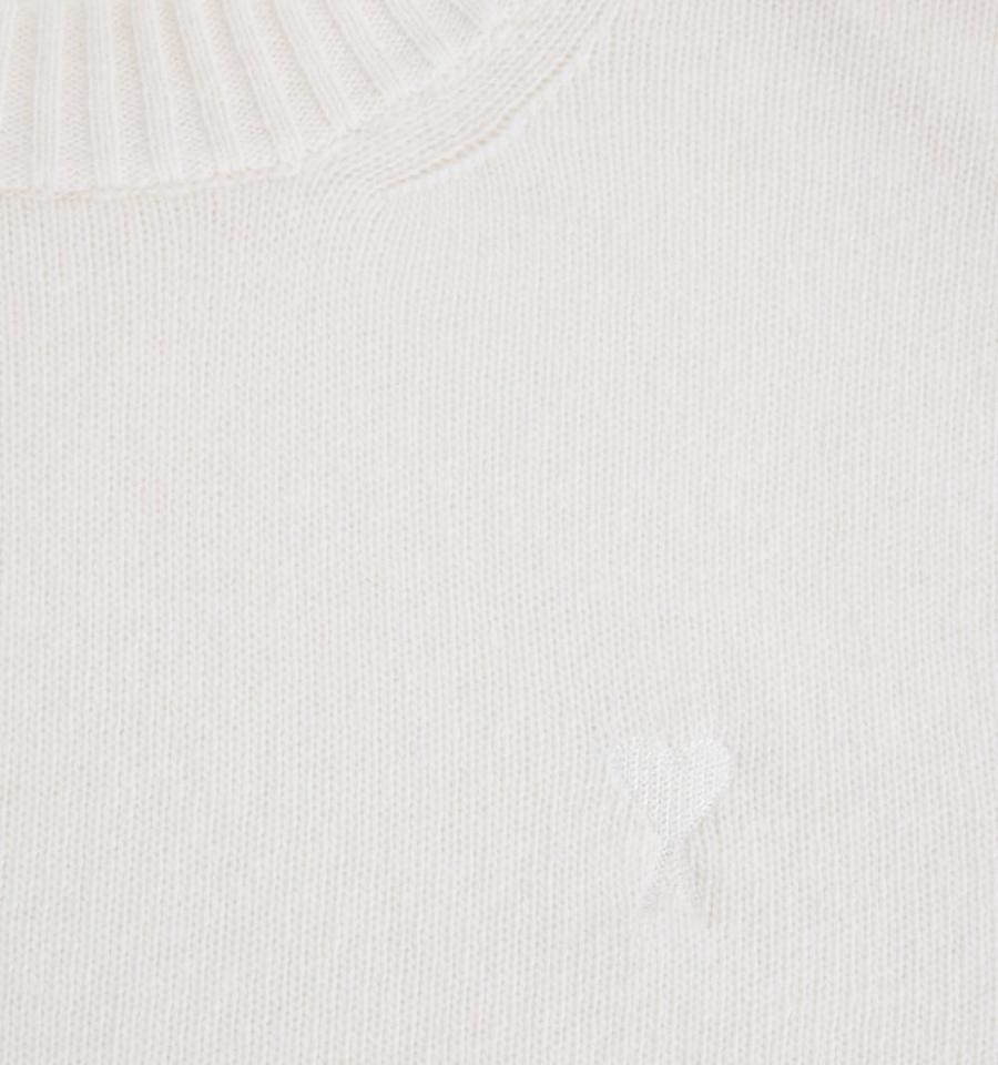 Ami Paris Tonal Ami de Coeur Crewneck Sweaters White | ami_US496