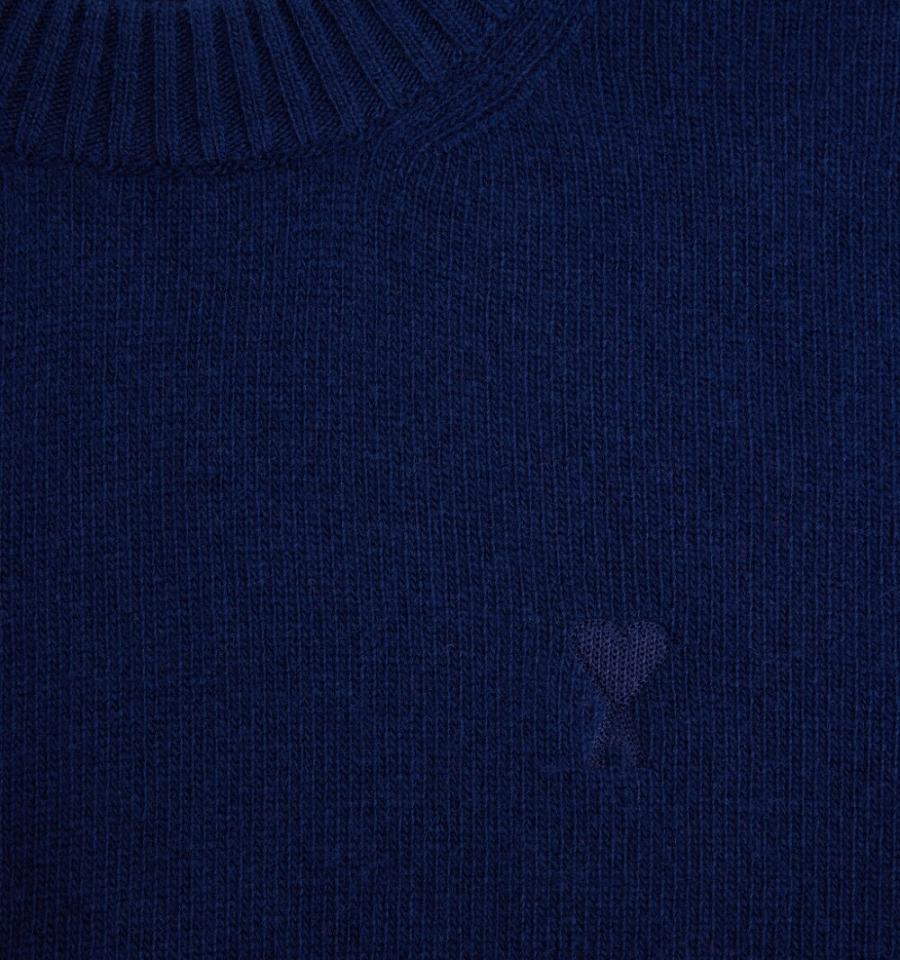 Ami Paris Tonal Ami de Coeur Crewneck Sweaters Navy | ami_US583