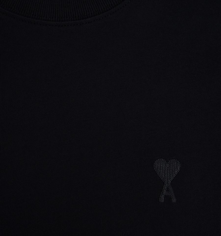 Ami Paris Tonal Ami de Coeur T Shirts Black | ami_US222