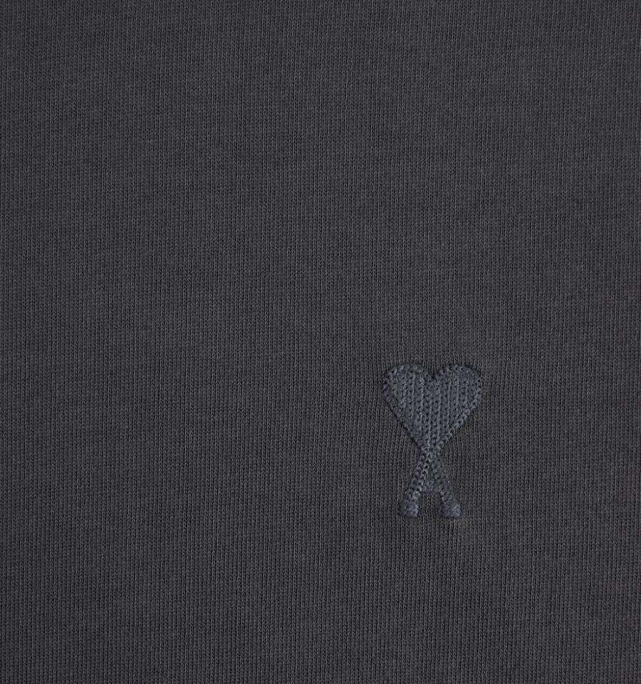 Ami Paris Tonal Ami de Coeur T Shirts Grey | ami_US424
