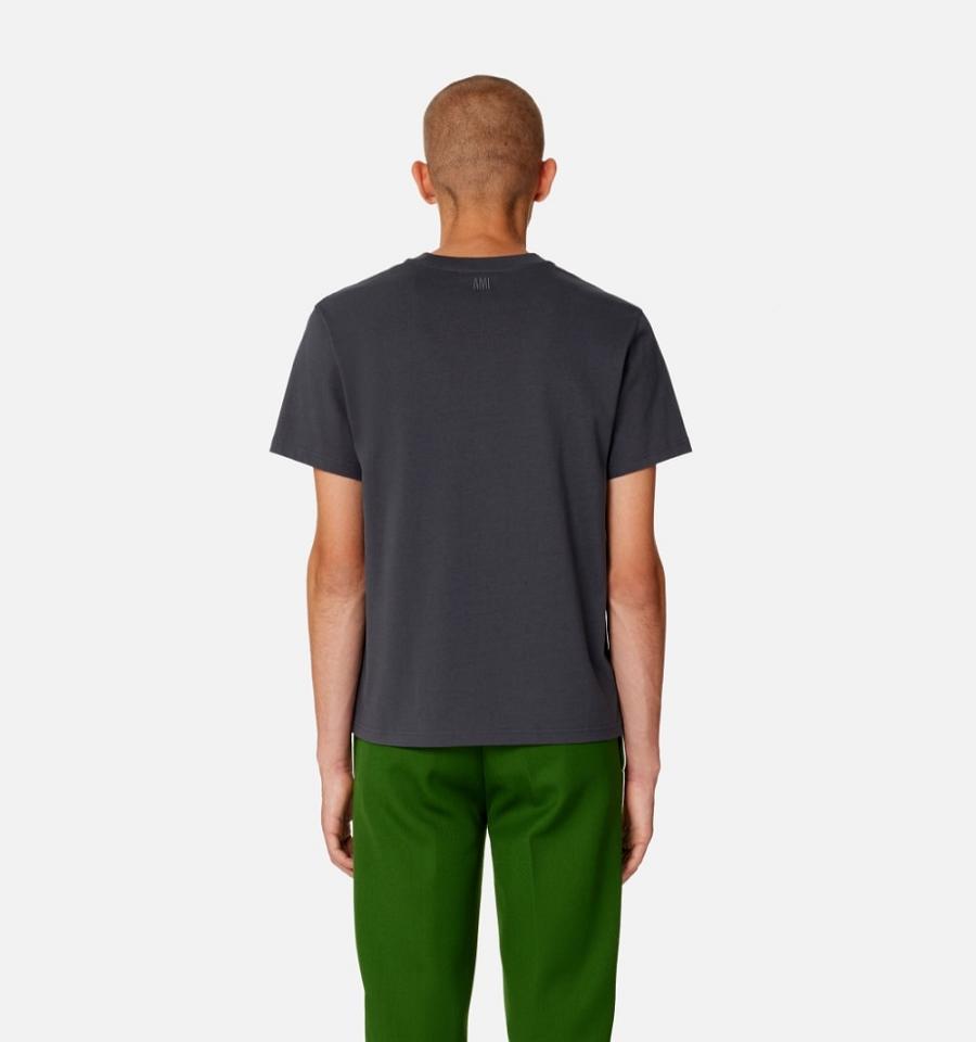 Ami Paris Tonal Ami de Coeur T Shirts Grey | ami_US424
