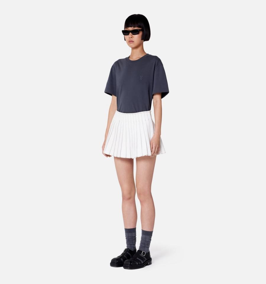 Ami Paris Tonal Ami de Coeur T Shirts Grey | ami_US581