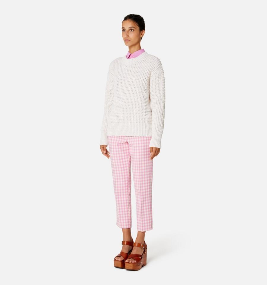 Ami Paris Waffle Knit Sweaters White | ami_US158